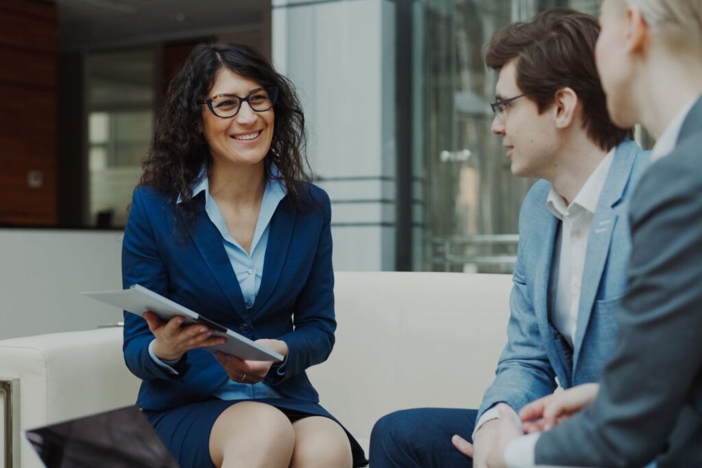 A marketing consultant meeting clinic owners